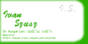 ivan szusz business card